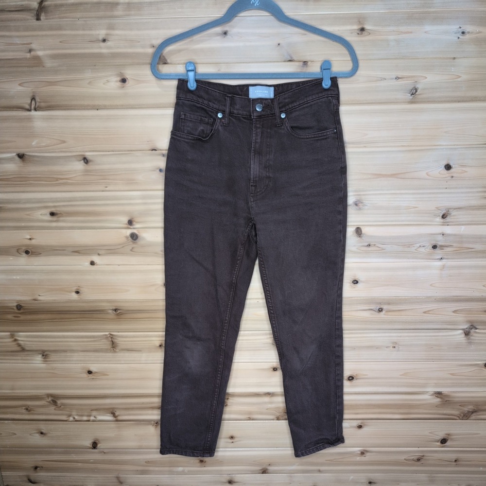 Everlane The‎ Original Cheeky Jean 26 Crop Espresso Brown Organic Cotton Stretch